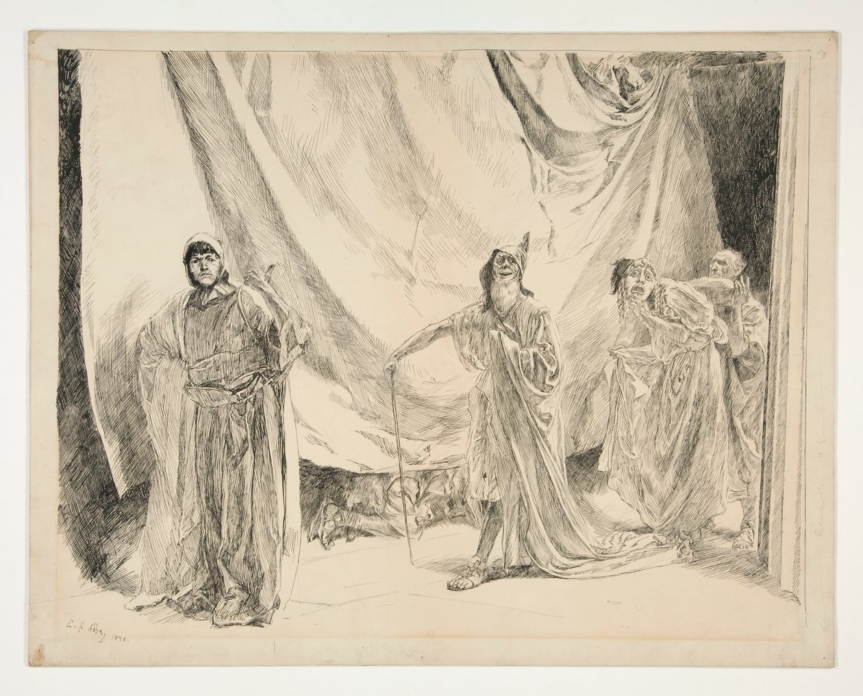 La Reentrada de los Actores, ilustración para el Acto V, Escena I, Una Noche de Verano de Edwin Austin Abbey