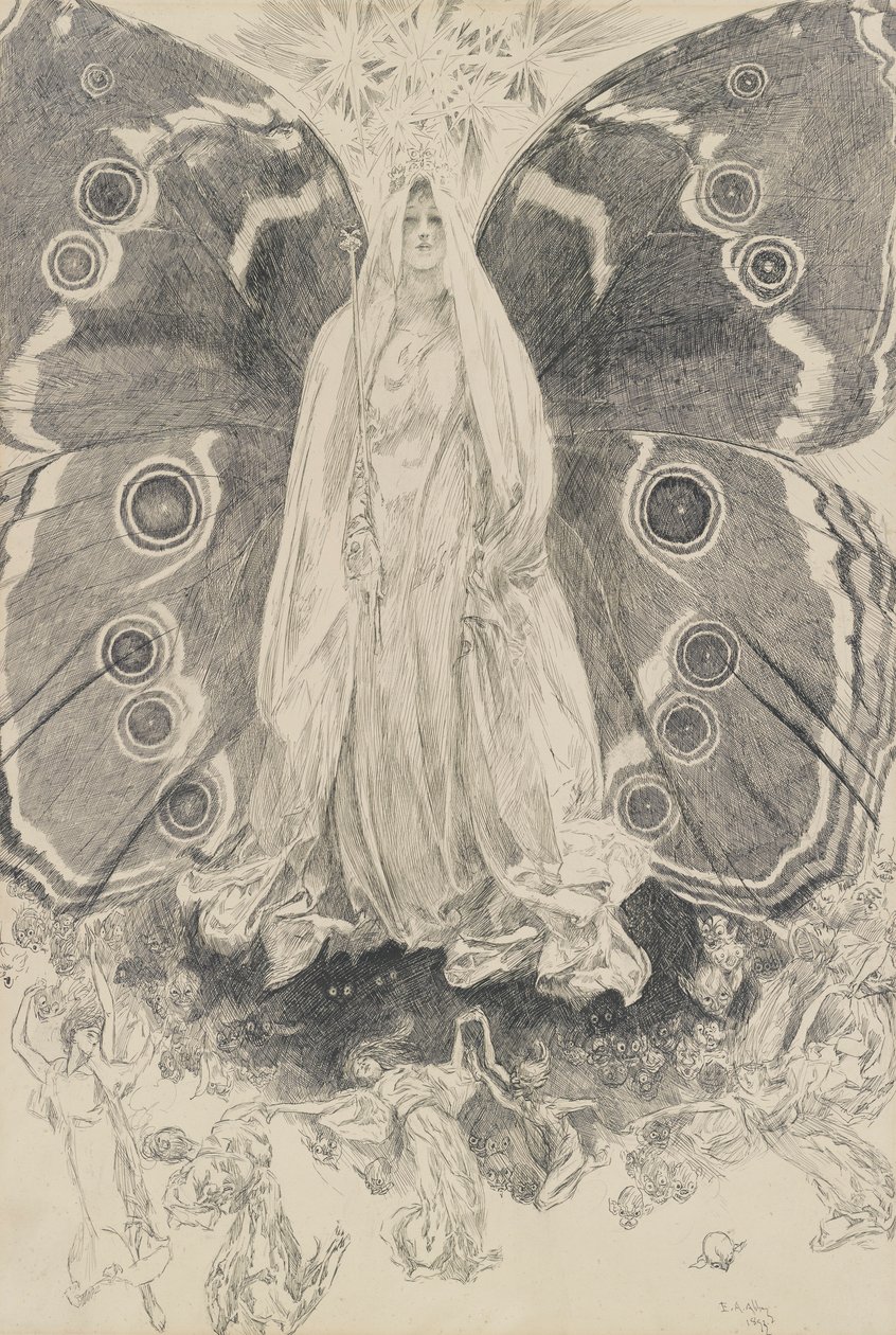 Titania, ilustración para el Acto II, Escena II, Una noche de verano de Edwin Austin Abbey