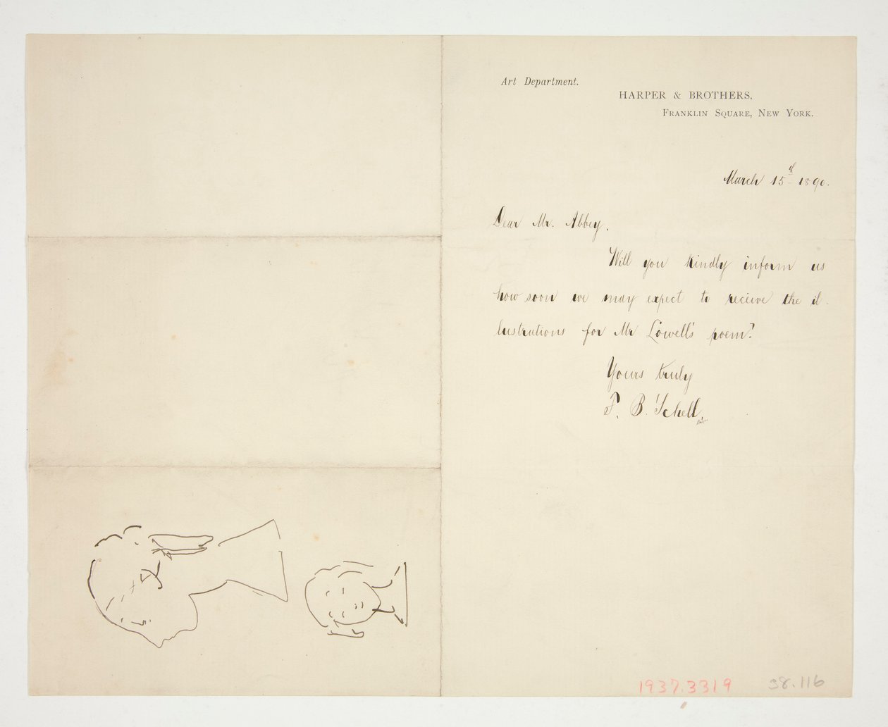 Dos bocetos de un busto de Edwin Austin Abbey