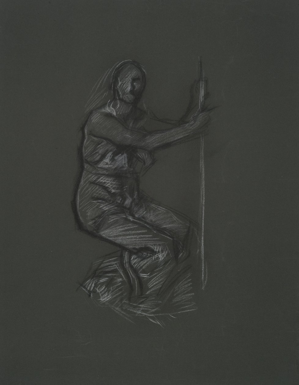 Estudio de figuras no identificadas para el proyecto mural en el edificio del capitolio del estado de Pensilvania, Harrisburg, 1902-1911 de Edwin Austin Abbey