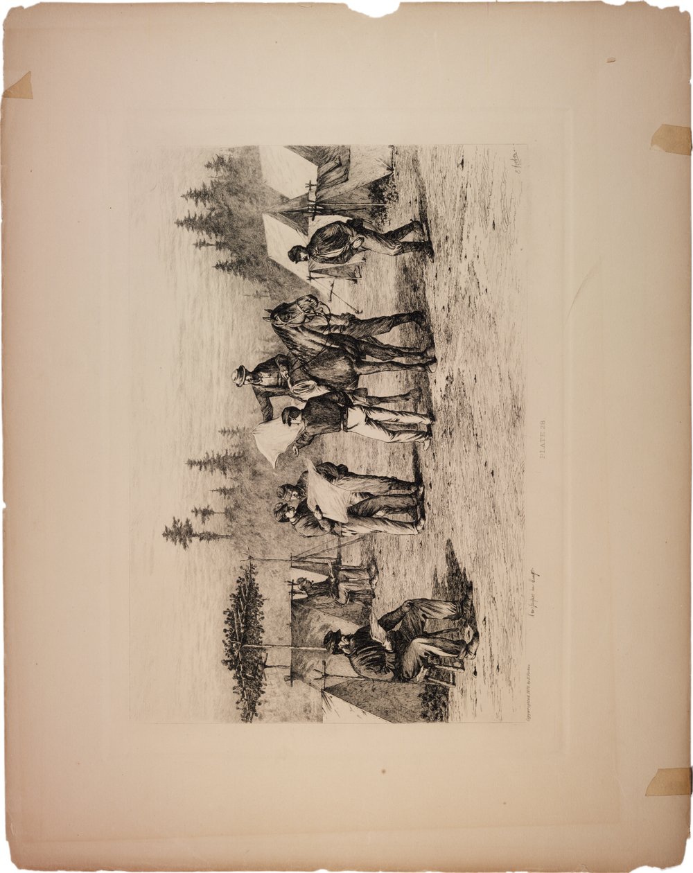 Periódicos en el campamento, 1876 de Edwin Austin Forbes