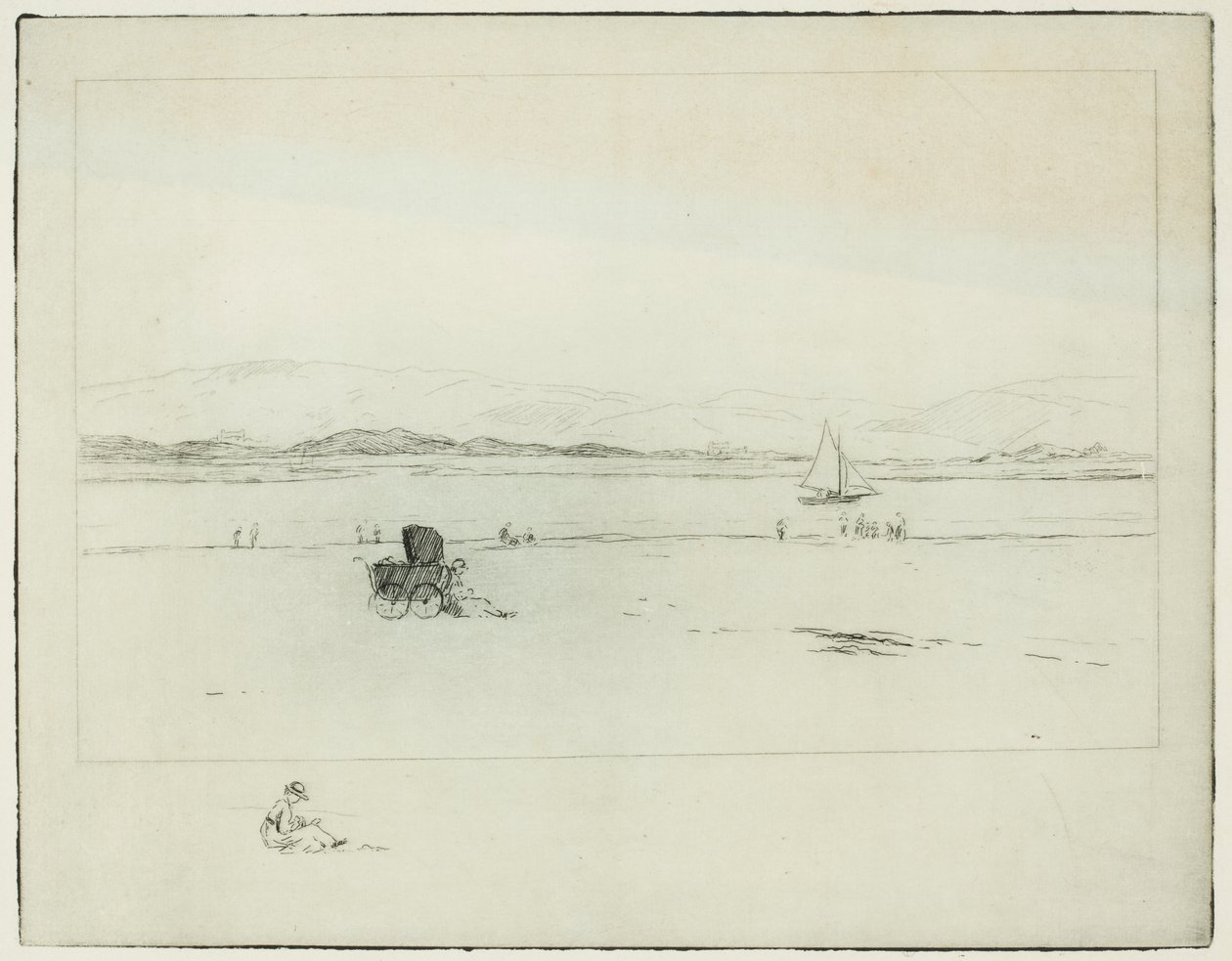 En el estuario (grabado) de Edwin Butler Bayliss