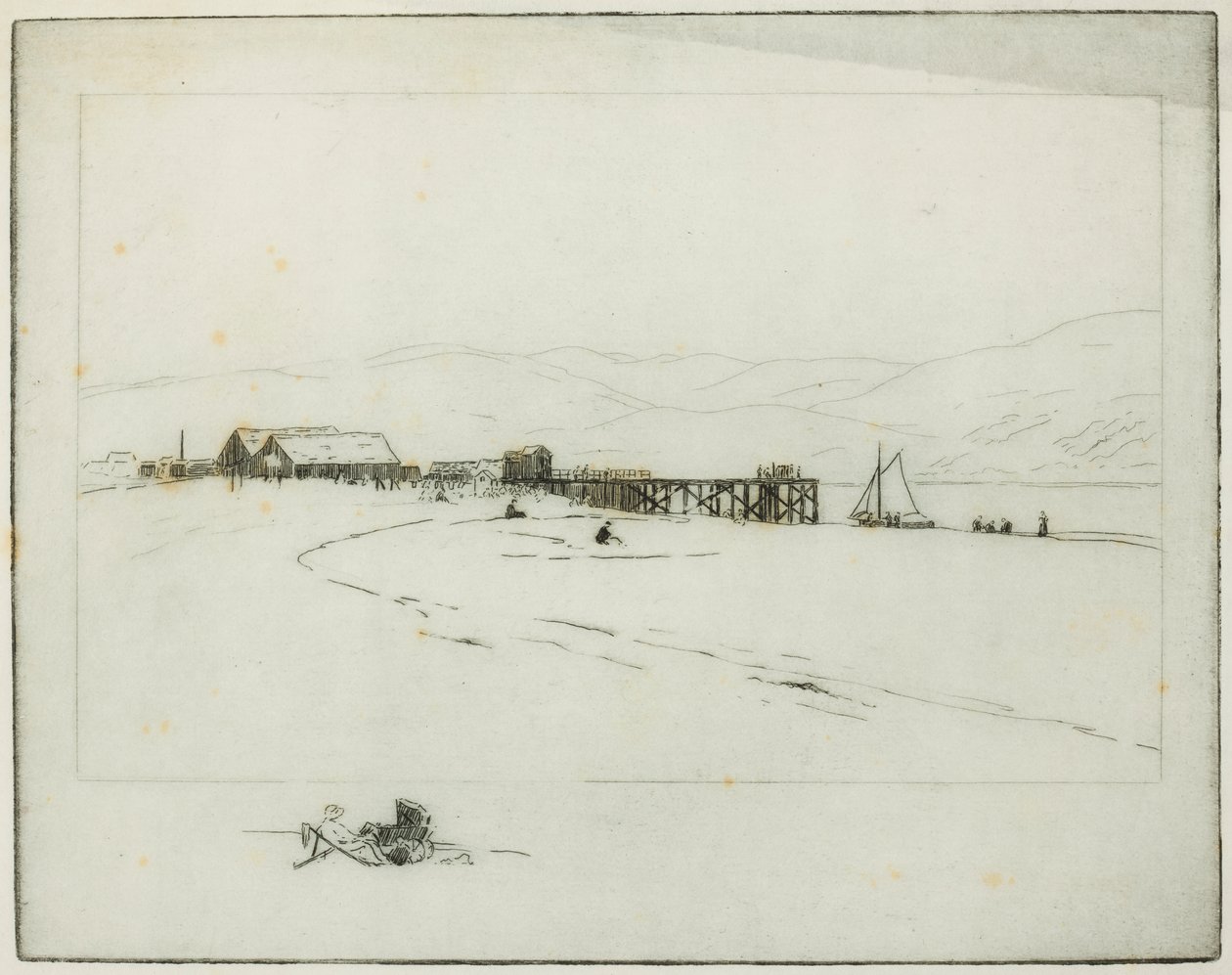El muelle (grabado) de Edwin Butler Bayliss