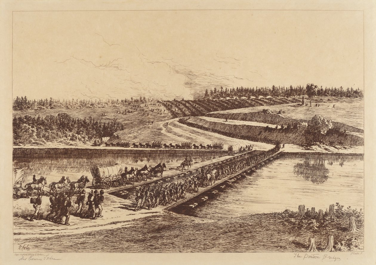 Los Puentes de Pontón de Edwin Forbes