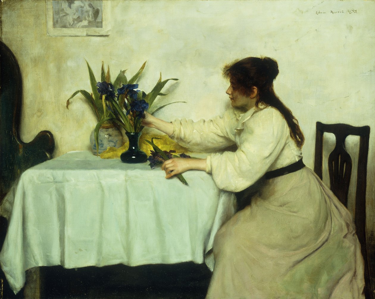 Arreglando las flores, 1897 de Edwin Harris