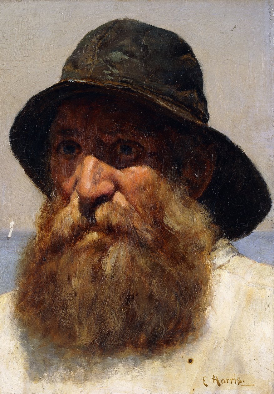 Retrato de un pescador, c.1895 de Edwin Harris