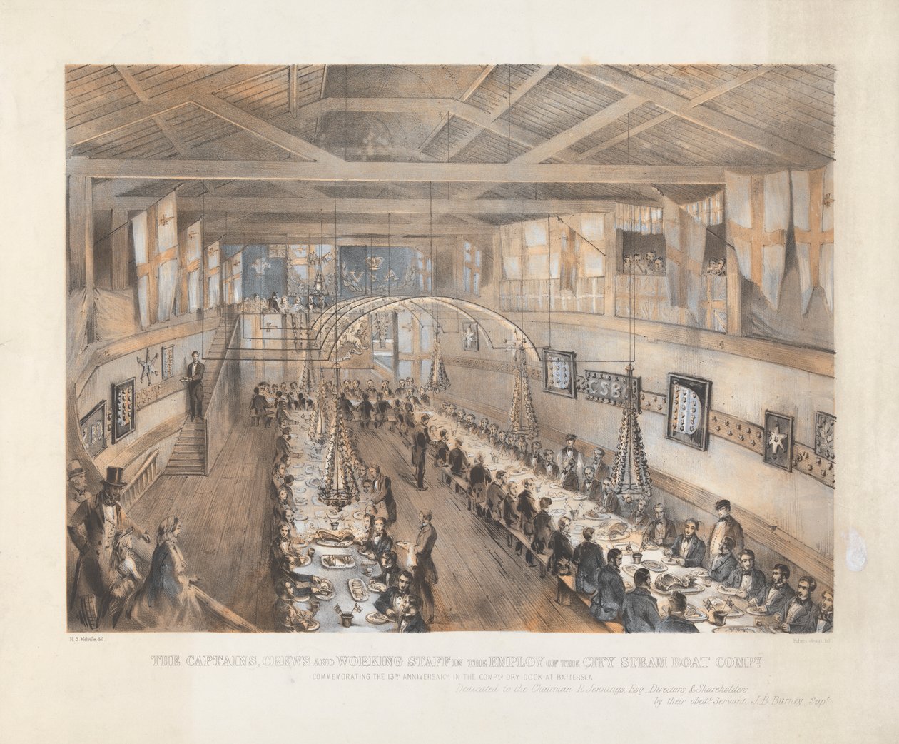 Compañía de Vapores y Barcos de la Ciudad: Cena a los Capitanes de Edwin Jewitt