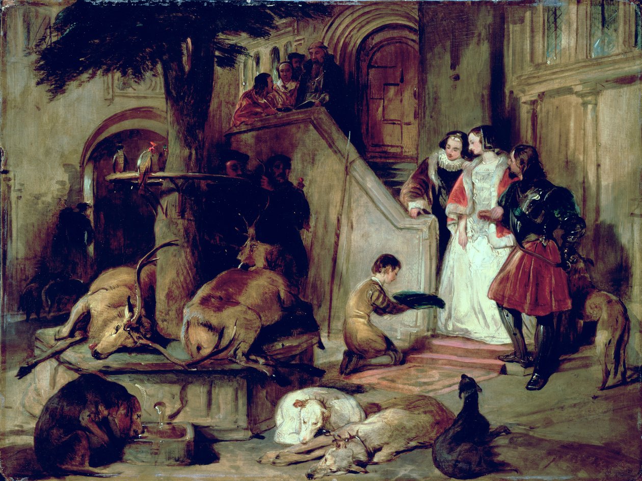 Un patio en tiempos antiguos de Edwin Landseer