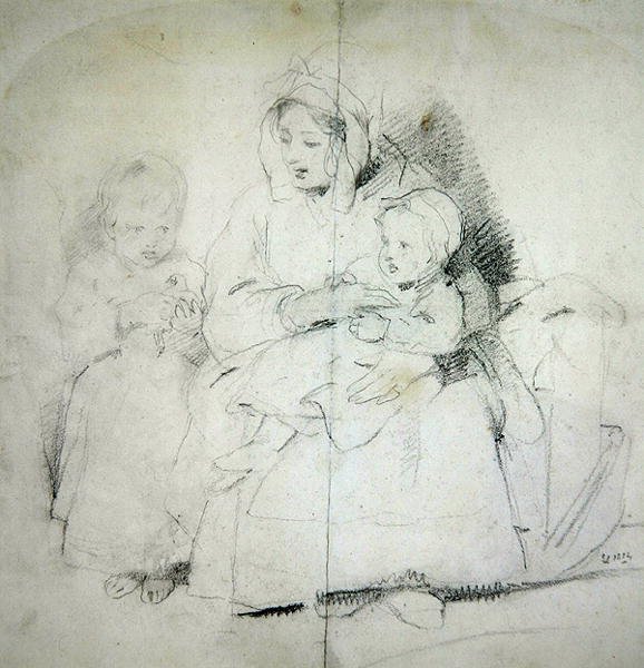 Una madre con dos niños de Edwin Landseer