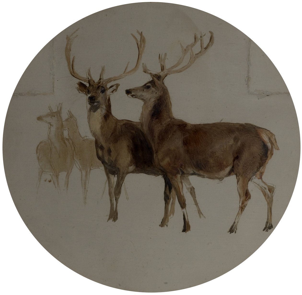 Ciervos en un paisaje (Estudios de ciervos) de Edwin Landseer