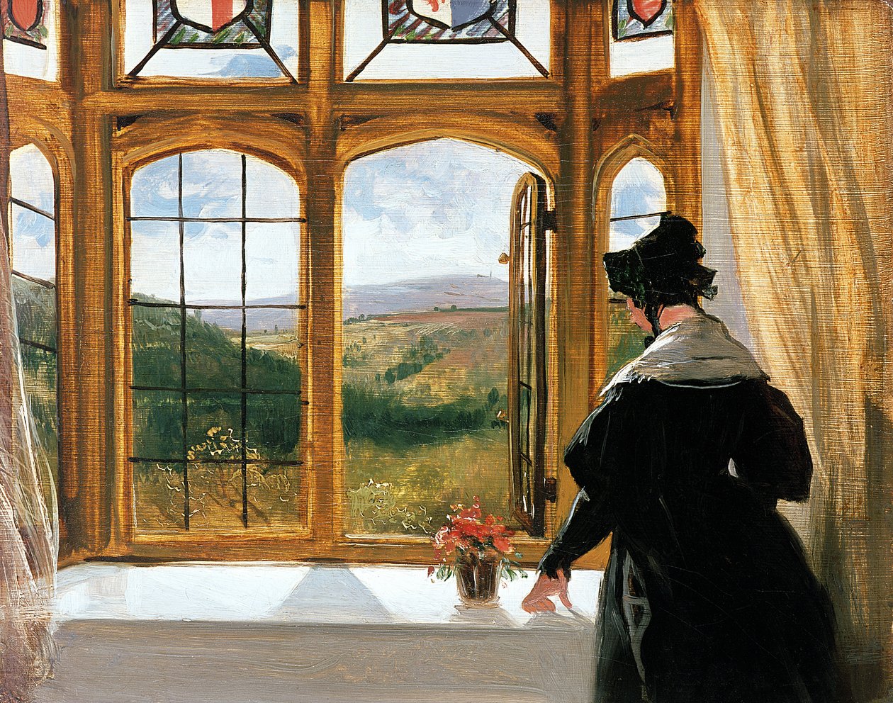 Duquesa de Abercorn mirando por una ventana de Edwin Landseer