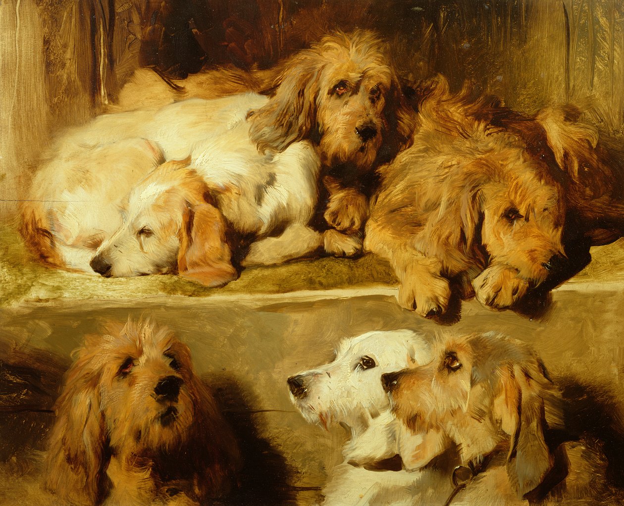 Perros en una perrera de Edwin Landseer