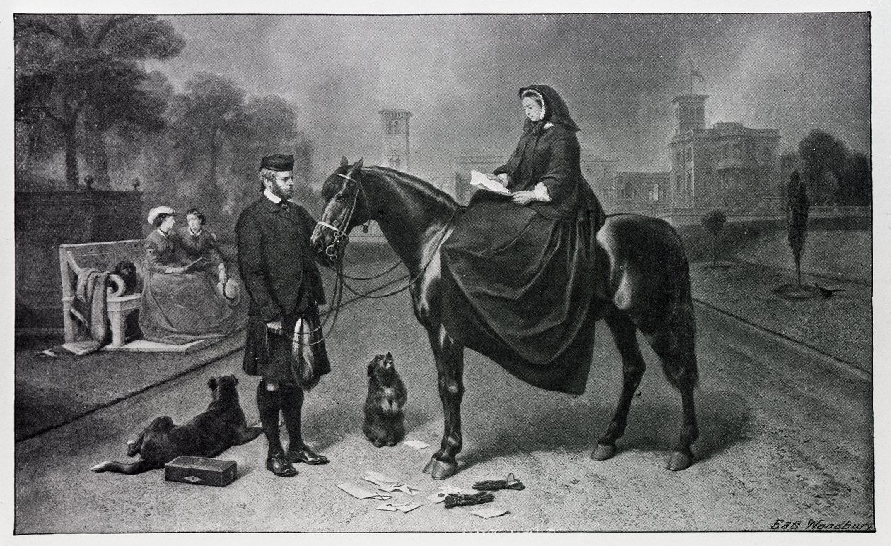La Reina Victoria en Osborne, después de la pintura de 1865 de Edwin Landseer