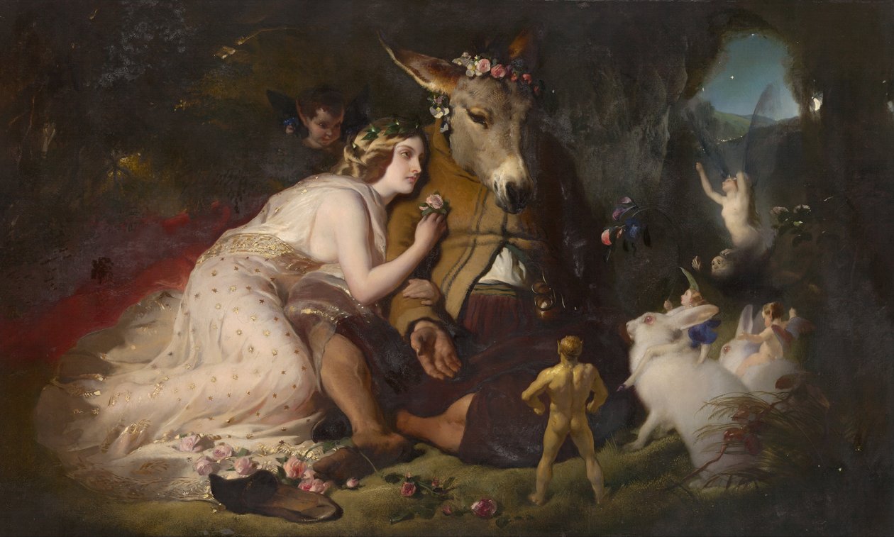 Escena de Sueño de una noche de verano. Titania y Bottom de Edwin Landseer
