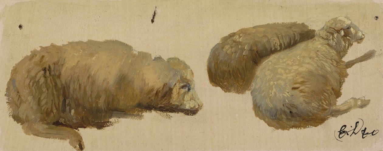 Tres ovejas en reposo de Edwin Landseer