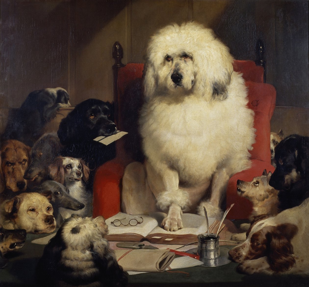 Juicio por jurado, o Estableciendo la ley, c.1840 de Edwin Landseer