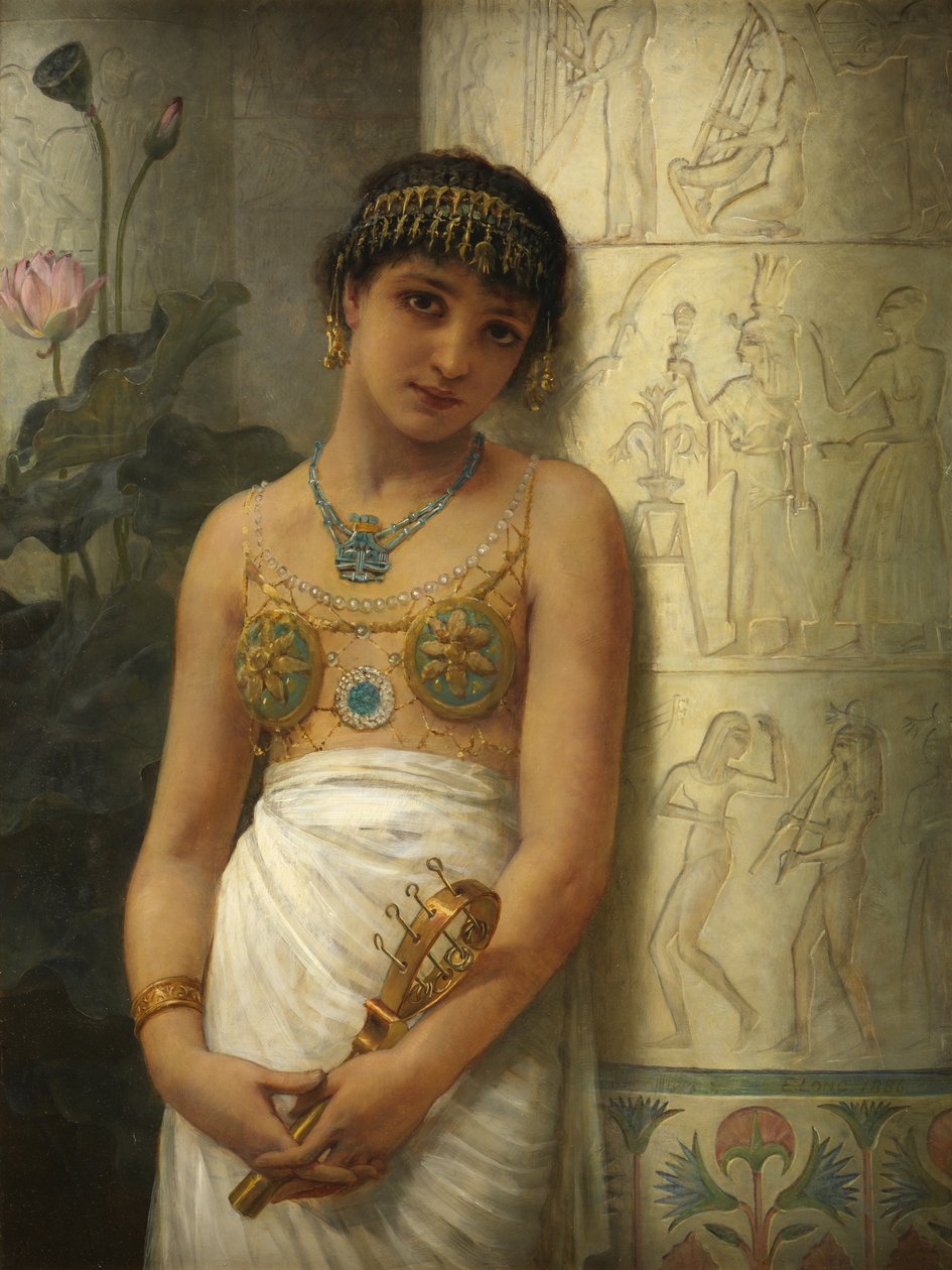 Una niña egipcia con un sistro, 1886 de Edwin Longsden Long