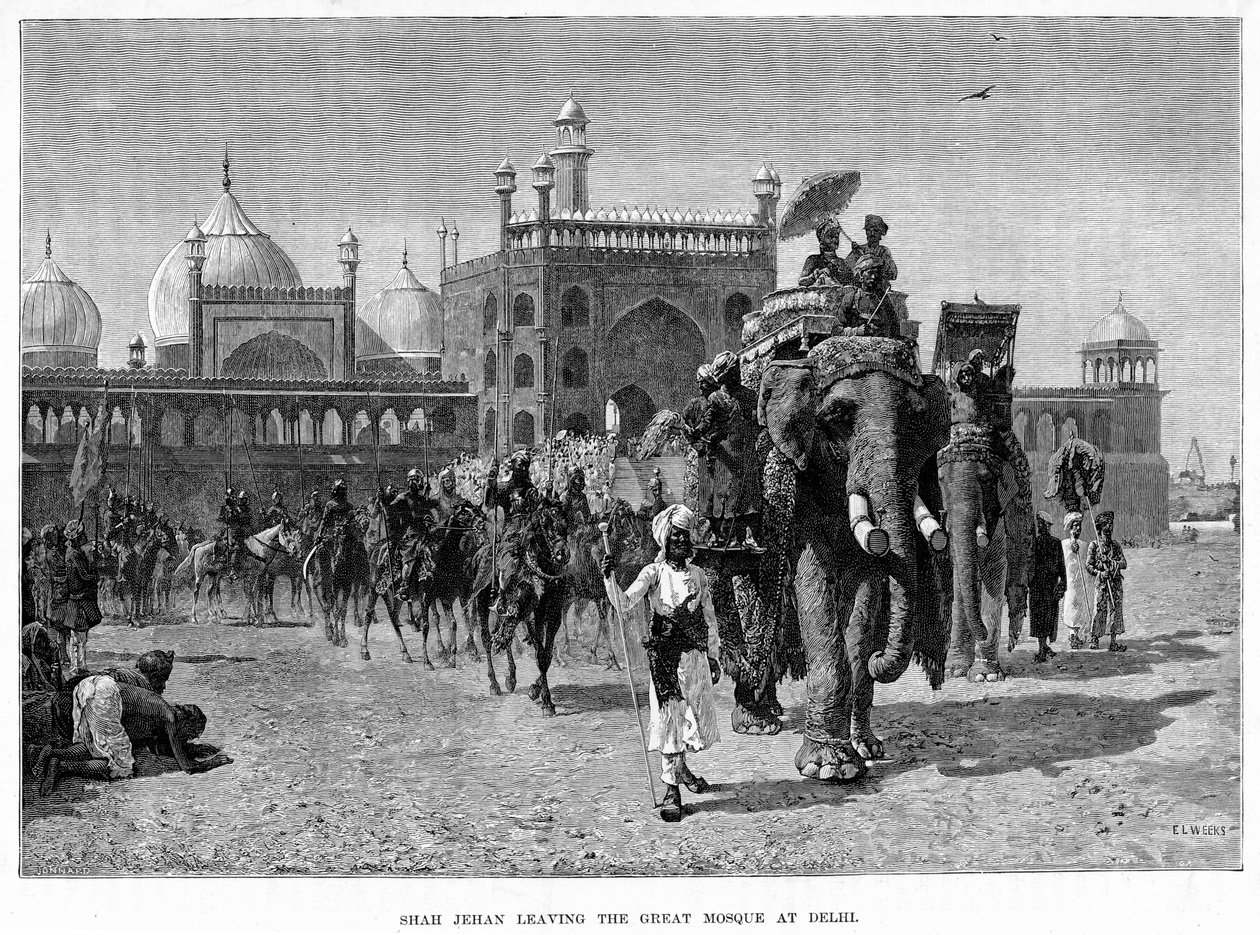 Shah Jehan saliendo de la Gran Mezquita en Delhi, siglo XIX de Edwin Lord Weeks