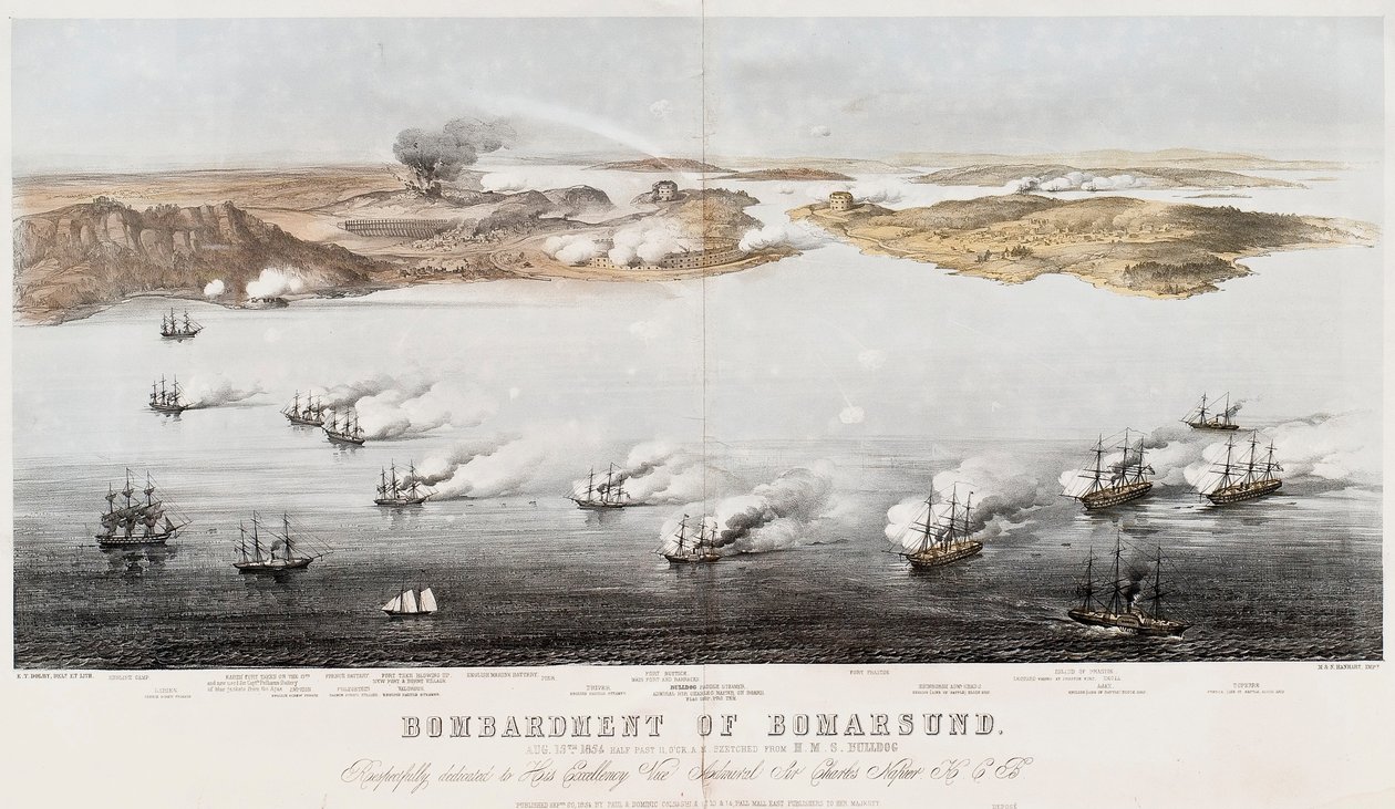 Bombardeo de Bomarsund, 1854 de Edwin Thomas Dolby
