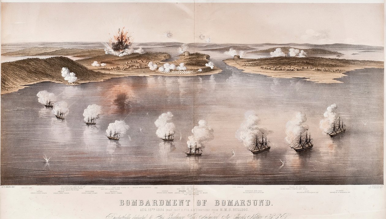 Bombardeo de Bomarsund, 1854 de Edwin Thomas Dolby