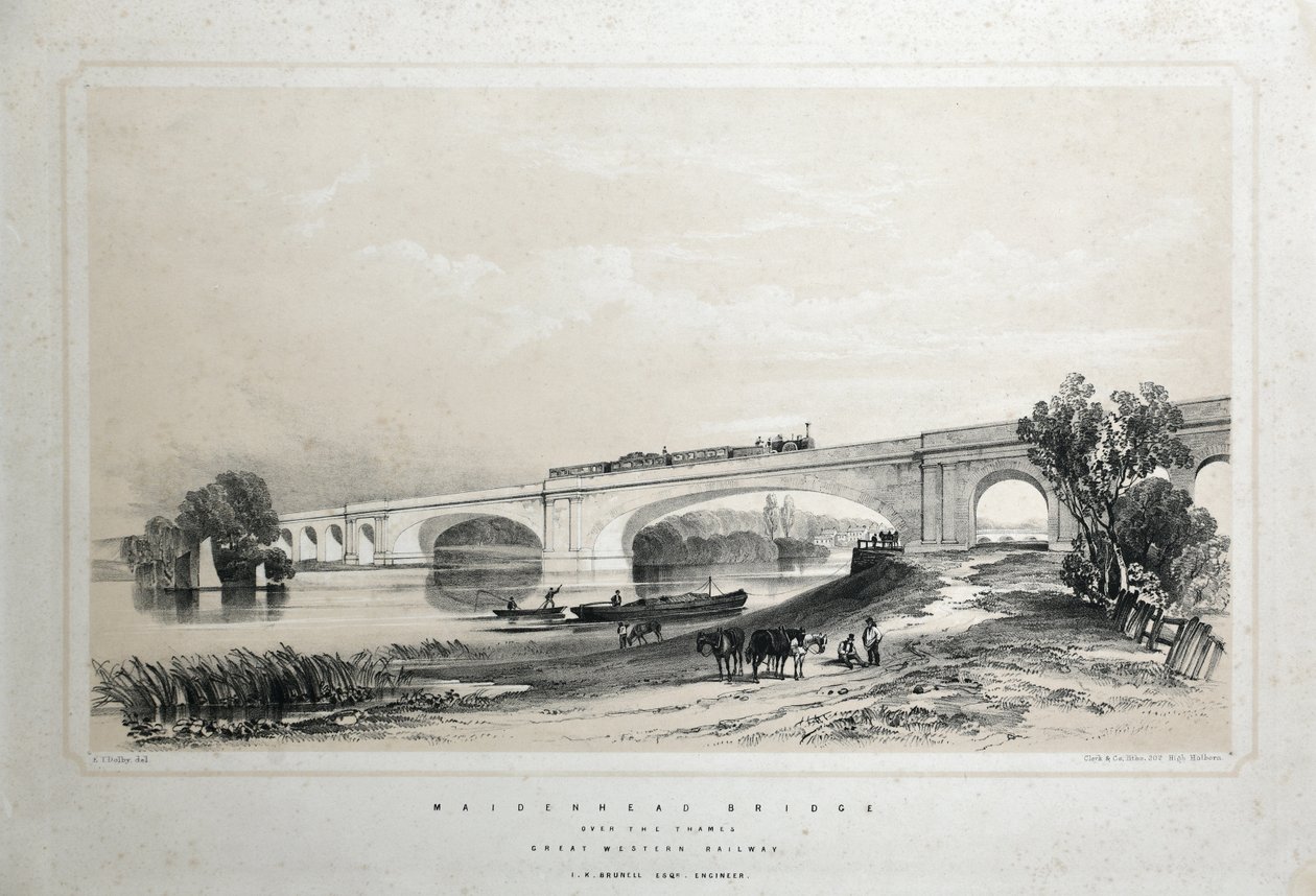 Puente de Maidenhead sobre el Támesis, Great Western Railway de Edwin Thomas Dolby