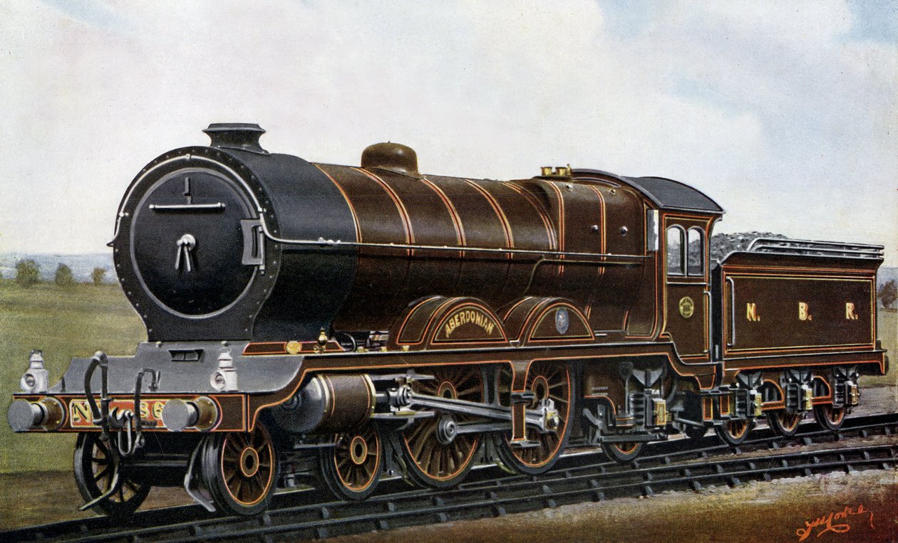 Al otro lado del cuarto puente: La locomotora tipo "Atlantic" de Aberdon para el ferrocarril británico del norte de Edwin Thomas Rudd