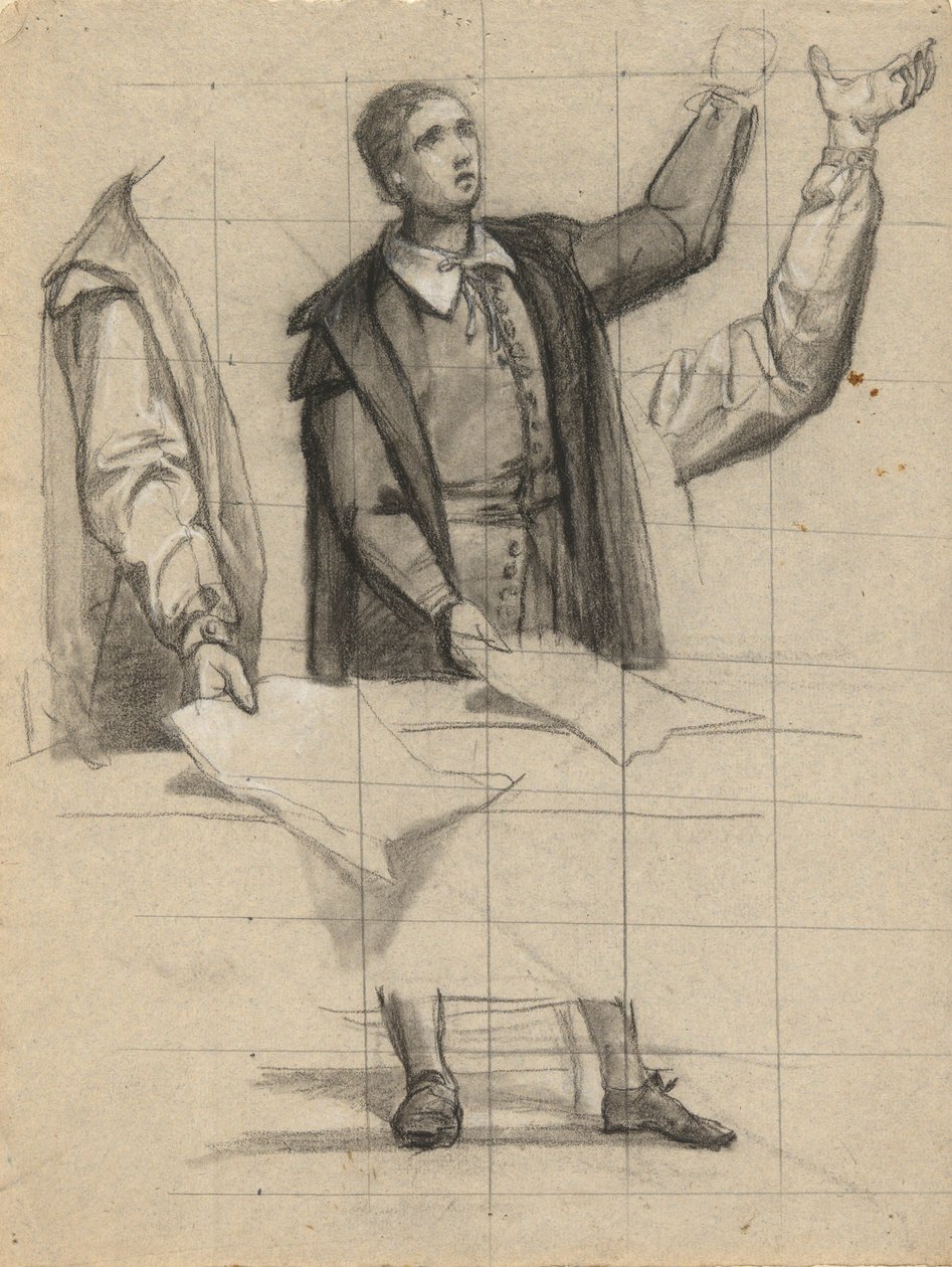 Hombre predicando, boceto para la Firma del Pacto en la Cabina del Mayflower de Edwin White