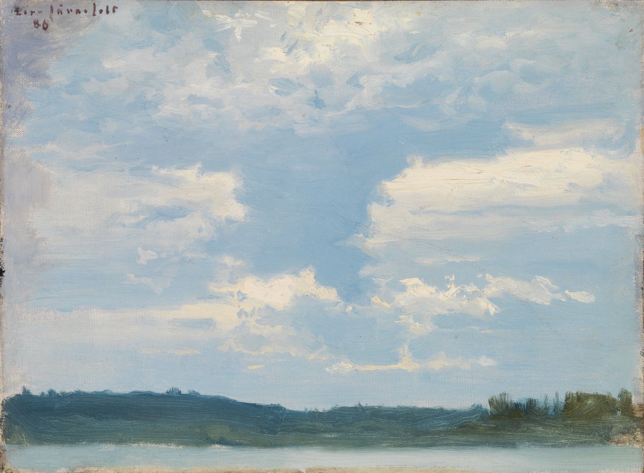 Paisaje lacustre, cielo nublado de Eero Järnefelt