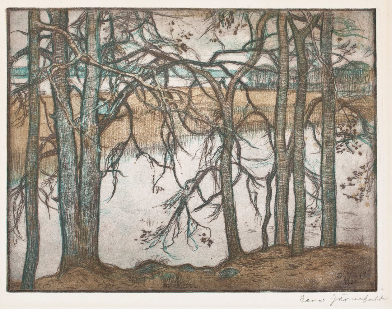 Orilla del lago con juncos de Eero Järnefelt