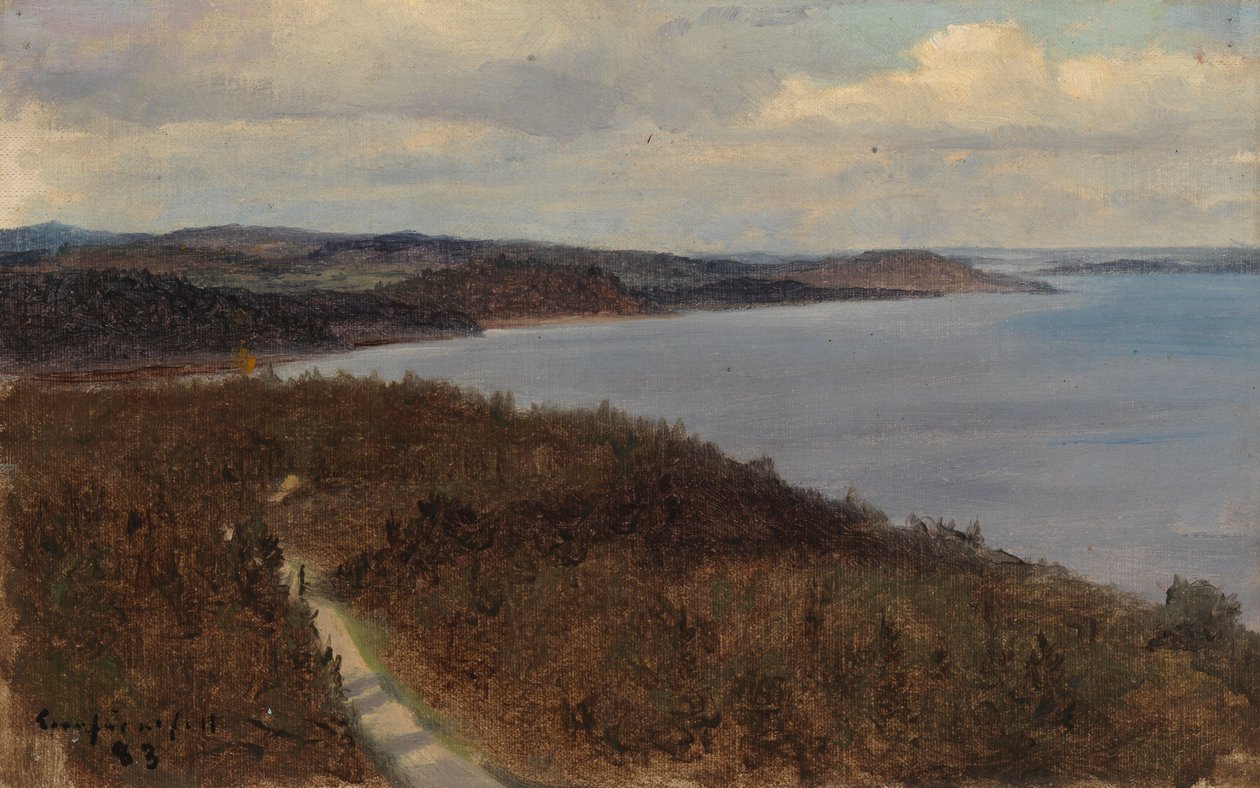 Vista de un lago y unas crestas de Eero Järnefelt