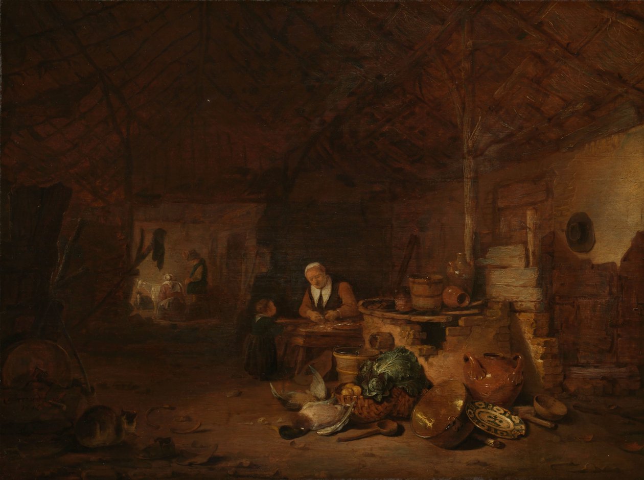 Interior de un granero de Egbert Lievensz. van der Poel