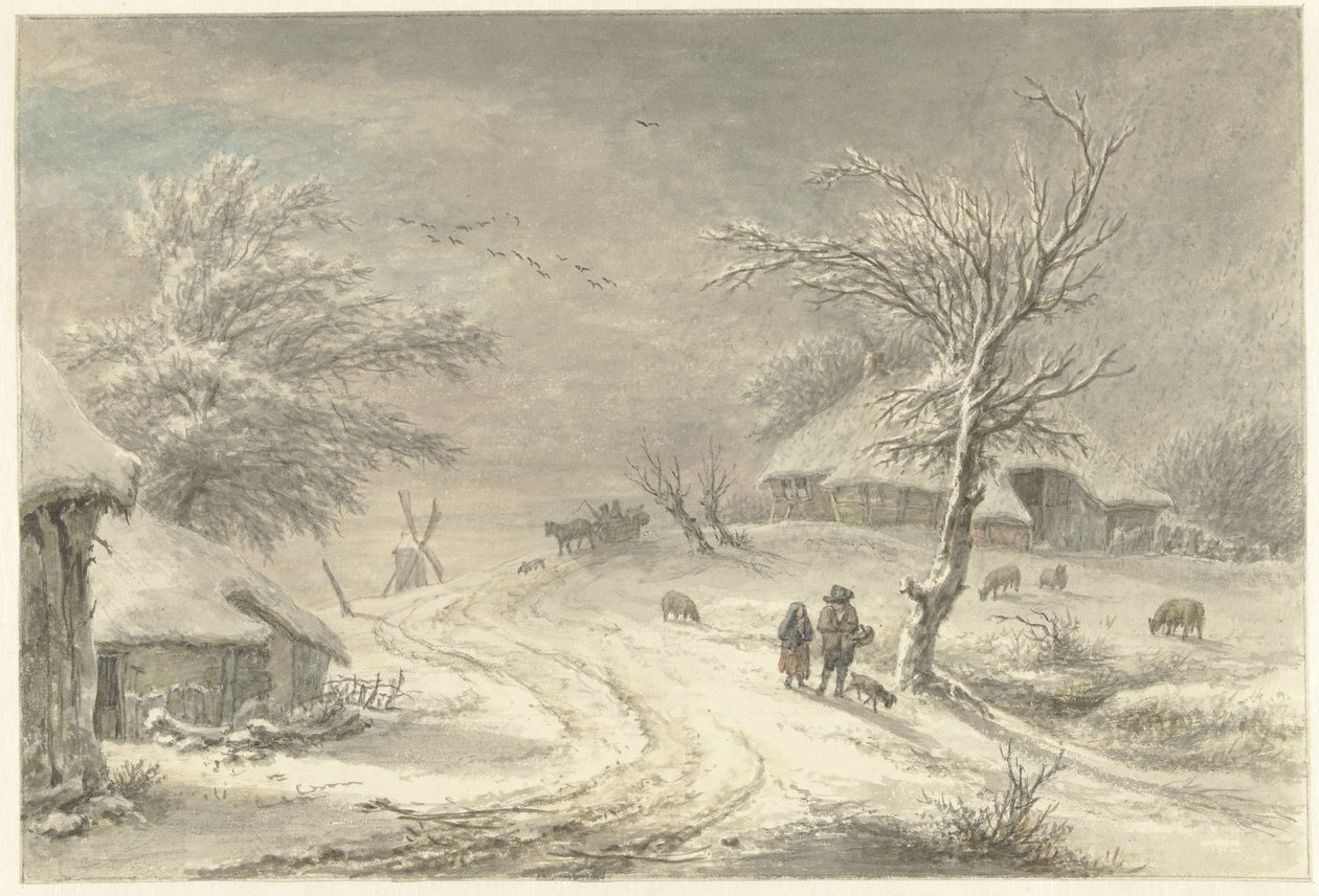Vista de invierno en Exloo, Drenthe de Egbert van Drielst