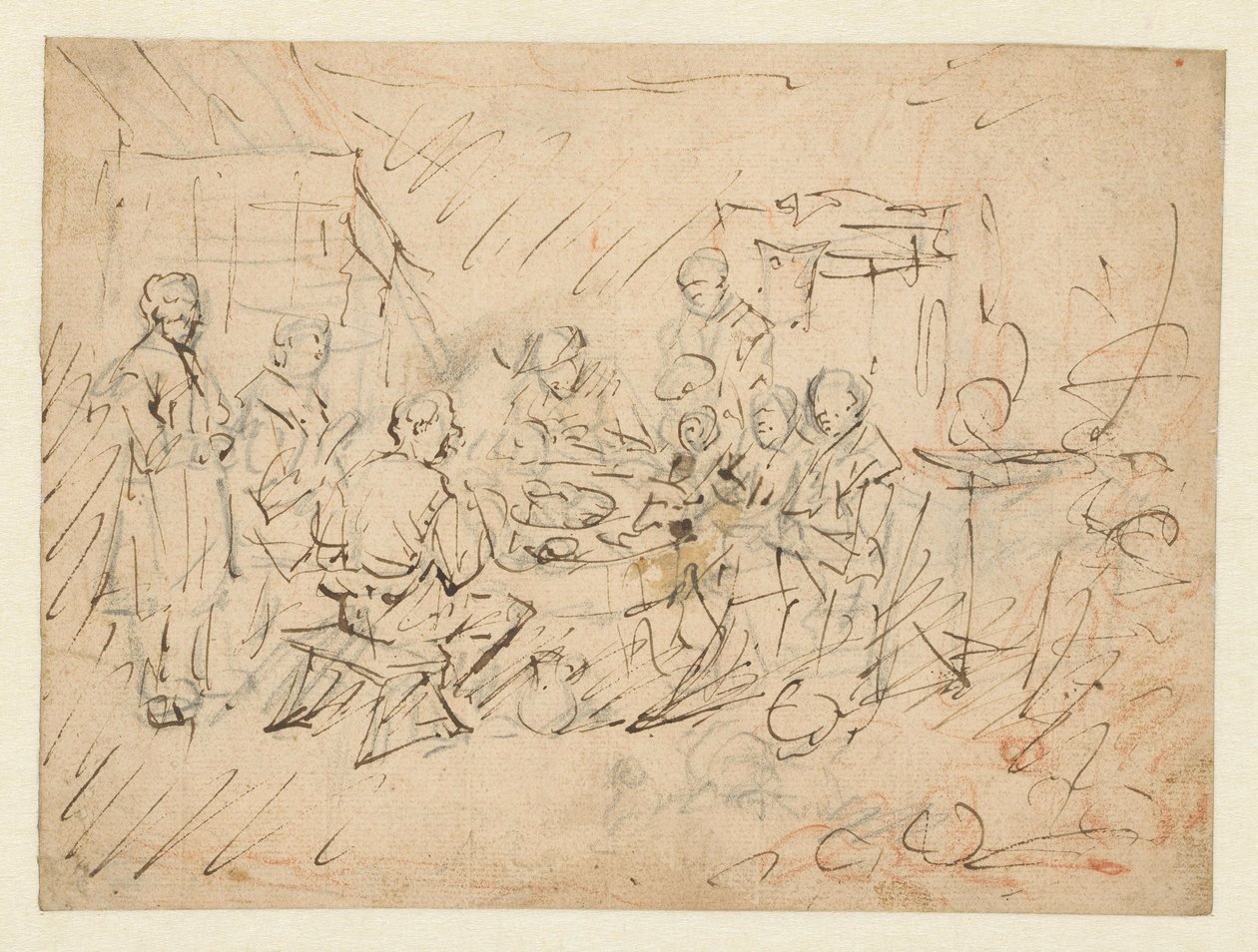 Interior con una familia campesina en una comida de Egbert van Heemskerck (I)
