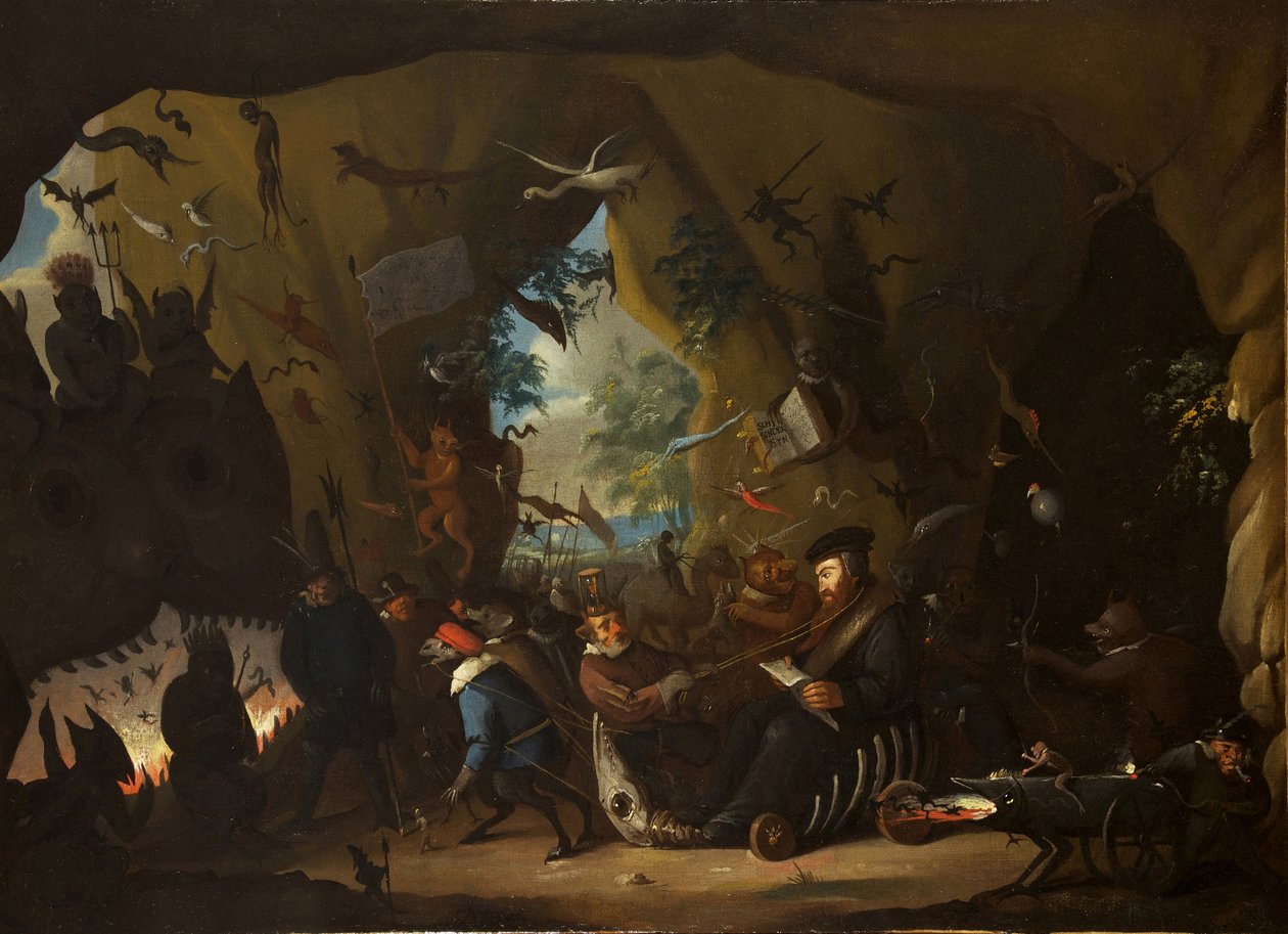 Calvino en el infierno de Egbert van Heemskerk the Younger