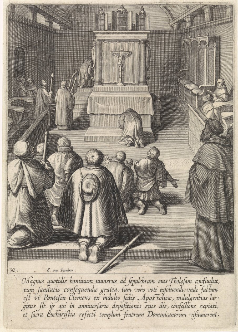 Tumba de Tomás de Aquino en Toulouse La vida de Santo Tomás de Aquino (título de la serie) de Egbert van Panderen