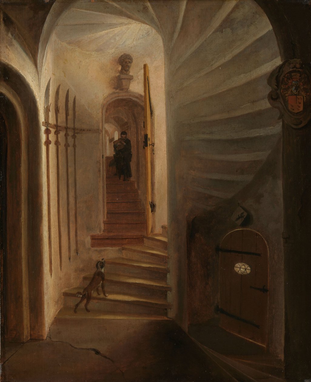 Portal de una escalera en una torre de Egbert van der Poel