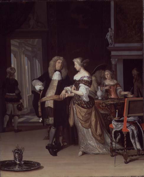 Figuras en un interior, 1678 de Eglon van der Neer
