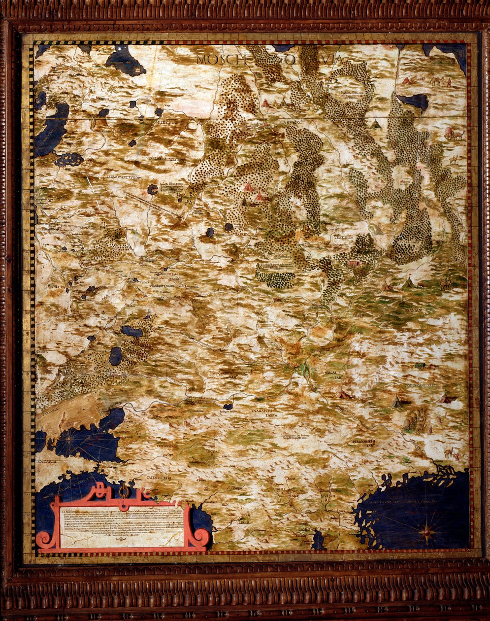 Región de Moscú Mapa realizado por Egnazio Danti (1536-1586) matemático, cosmógrafo y arquitecto italiano. Alrededor de 1567. Florencia, Palazzo Vecchio, Sala del Mappamondo de Egnazio Danti