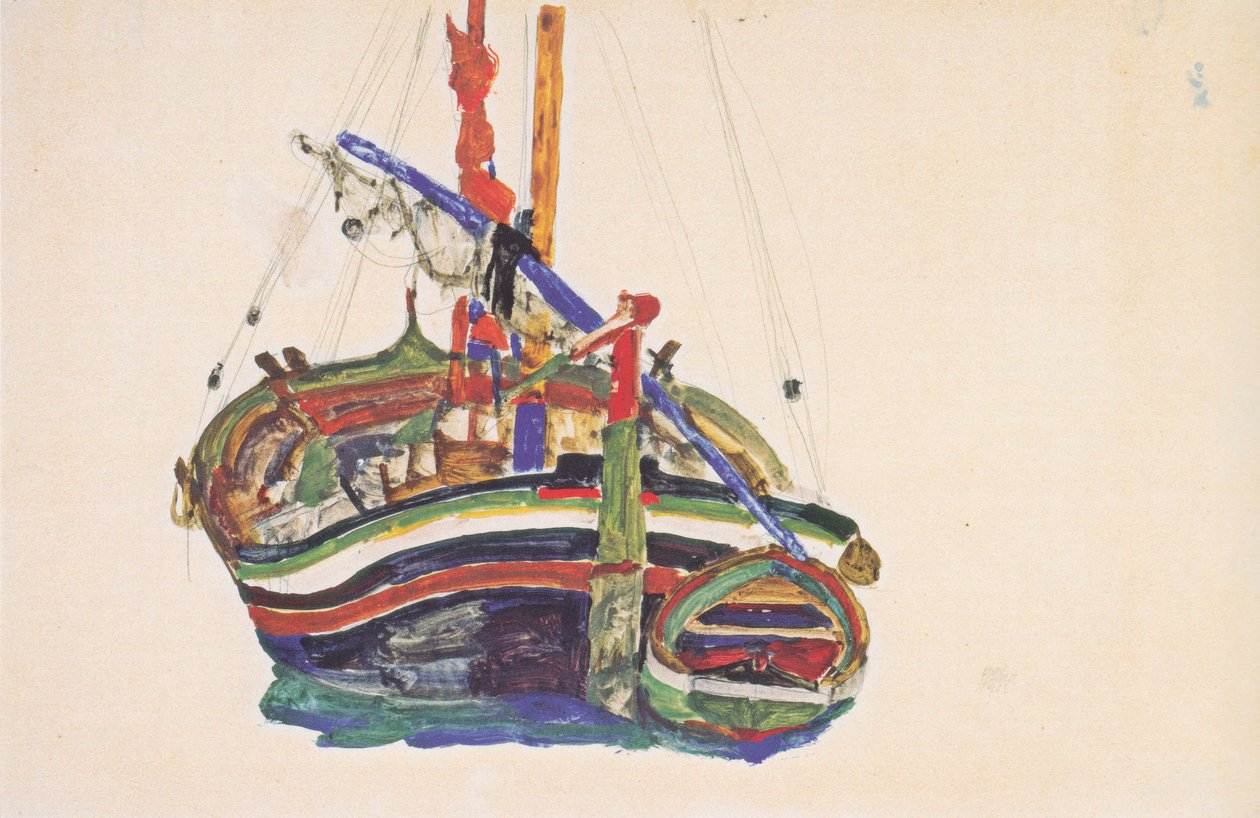 Barco pesquero de Trieste de Egon Schiele