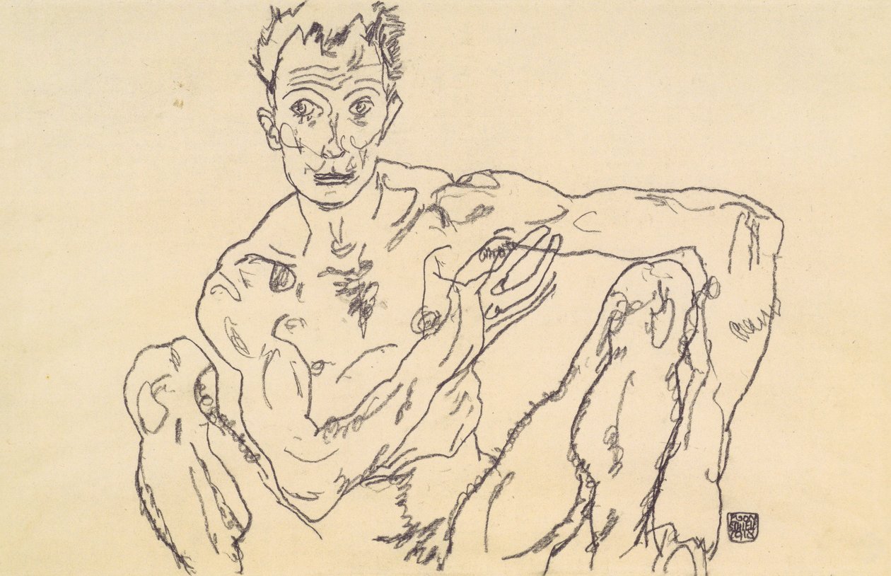 Autorretrato desnudo de Egon Schiele