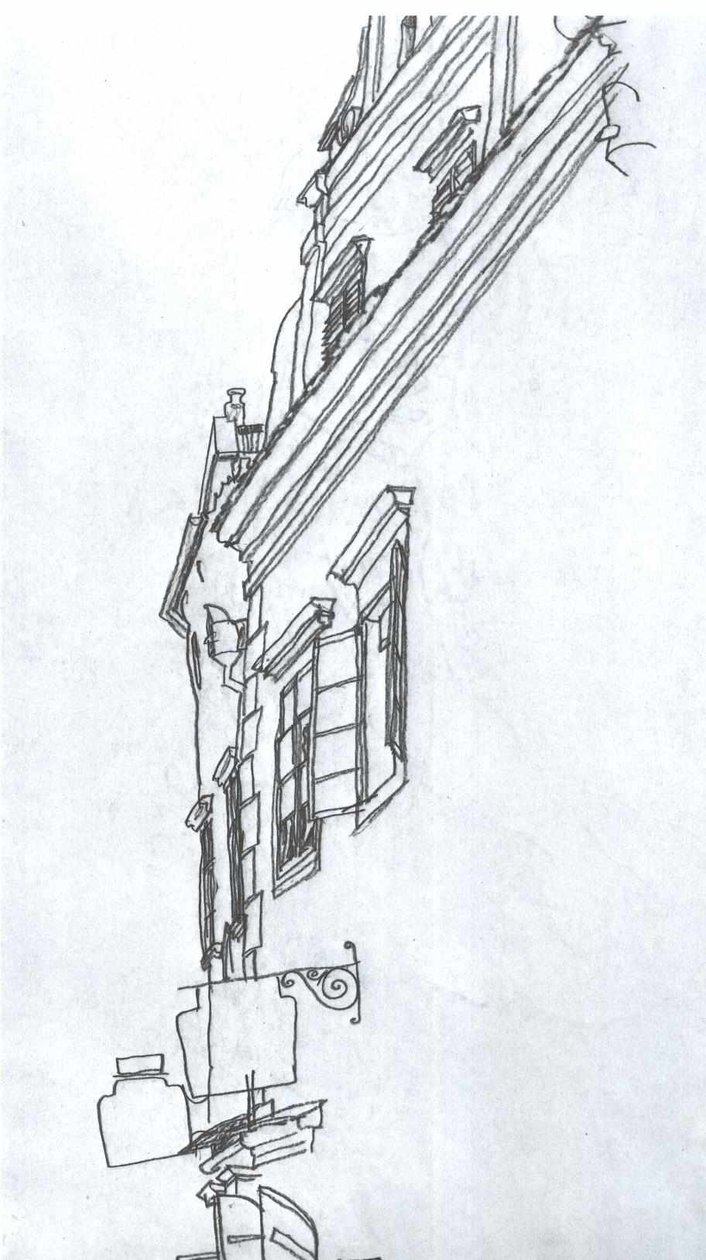 Viejas casas con hastial en Krumau de Egon Schiele