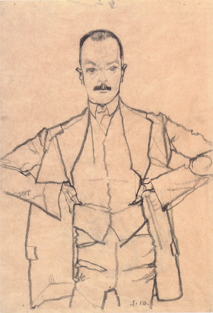 Retrato de Arthur Roessler de Egon Schiele