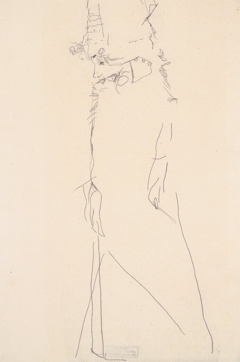 Retrato de Gerti Schiele con los ojos cerrados de Egon Schiele