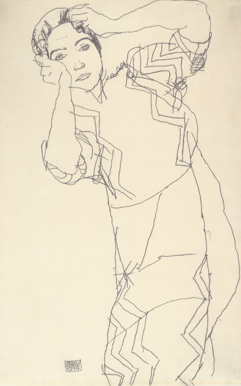 Estudio de retrato de Friederike Maria Beer de Egon Schiele