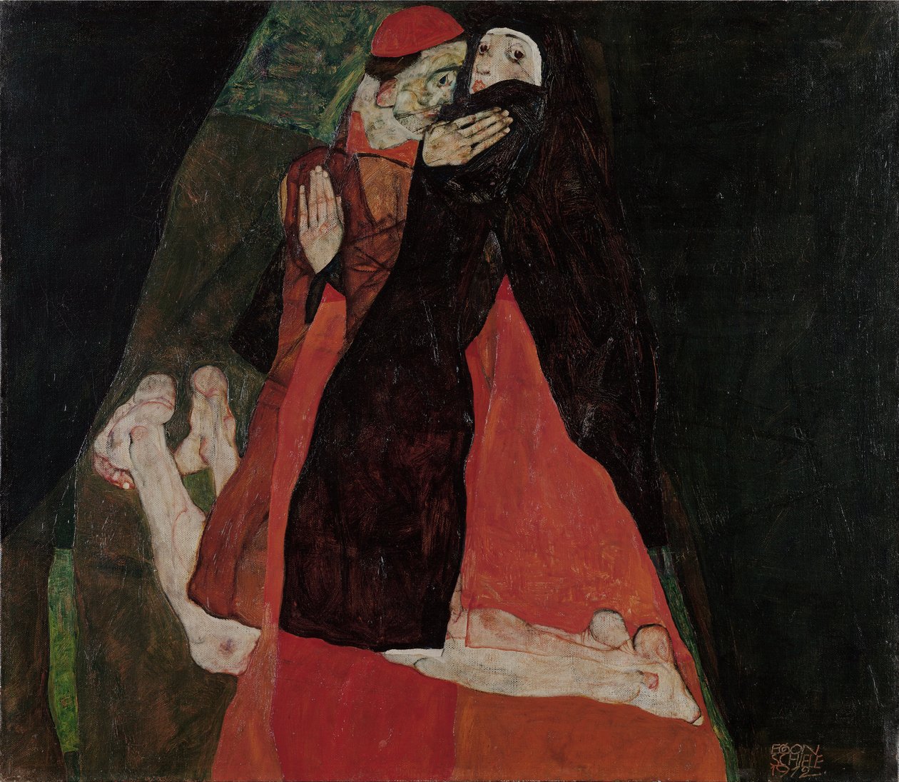 Cardenal y monja (Caricia) de Egon Schiele