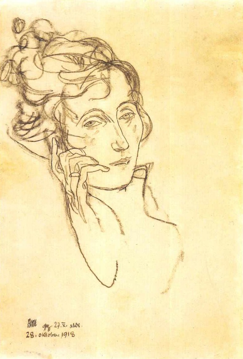 Edith Schiele moribunda de Egon Schiele
