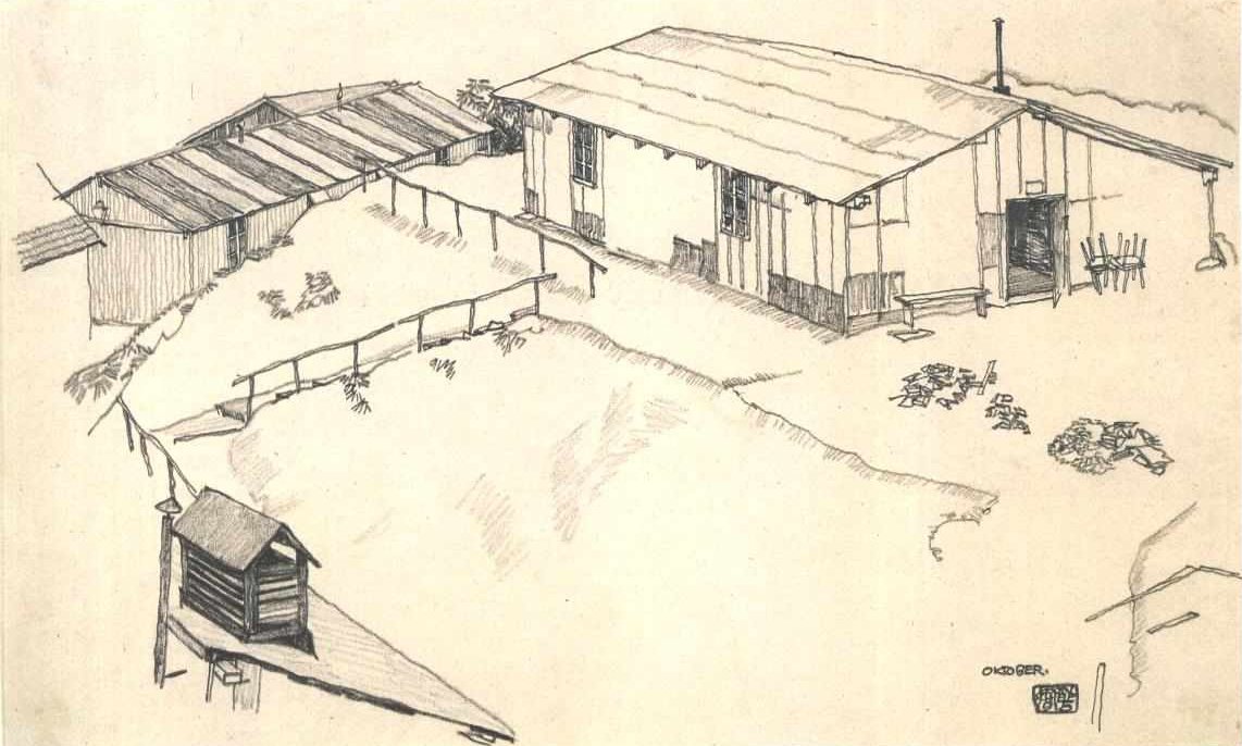 Casa con cobertizo de Egon Schiele