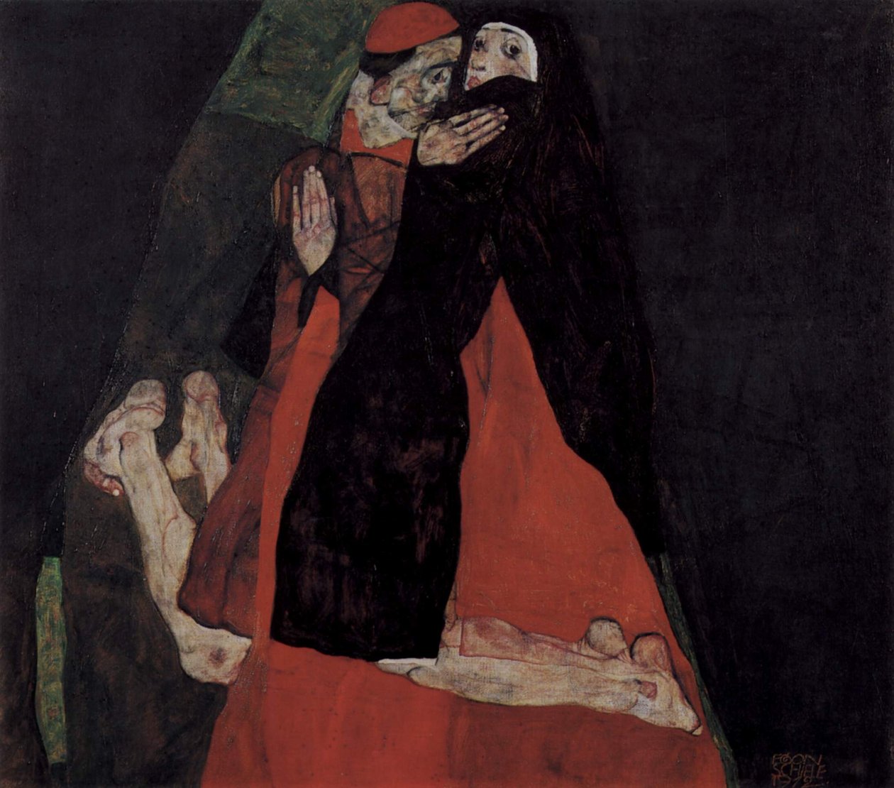 Cardenal y monja o La caricia de Egon Schiele