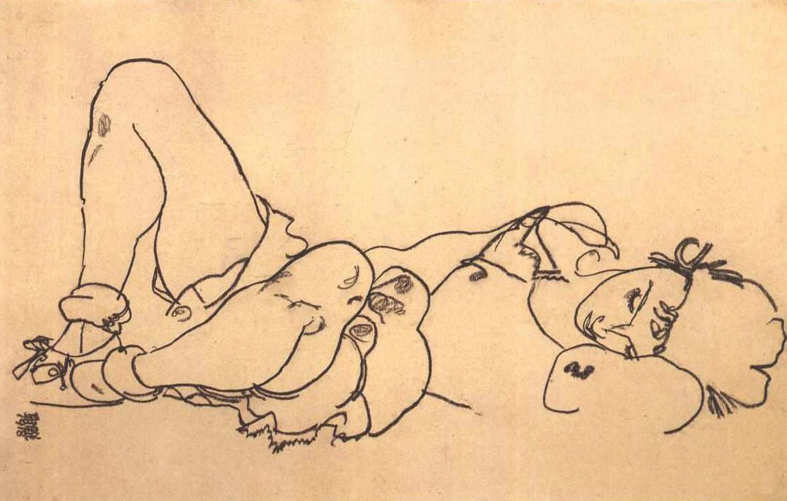 Acostada de Egon Schiele
