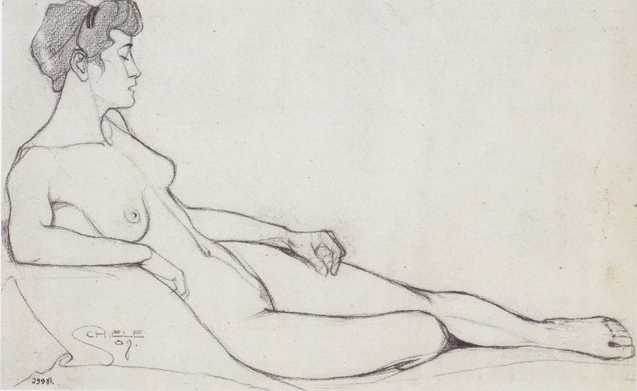 Desnudo femenino reclinado de Egon Schiele
